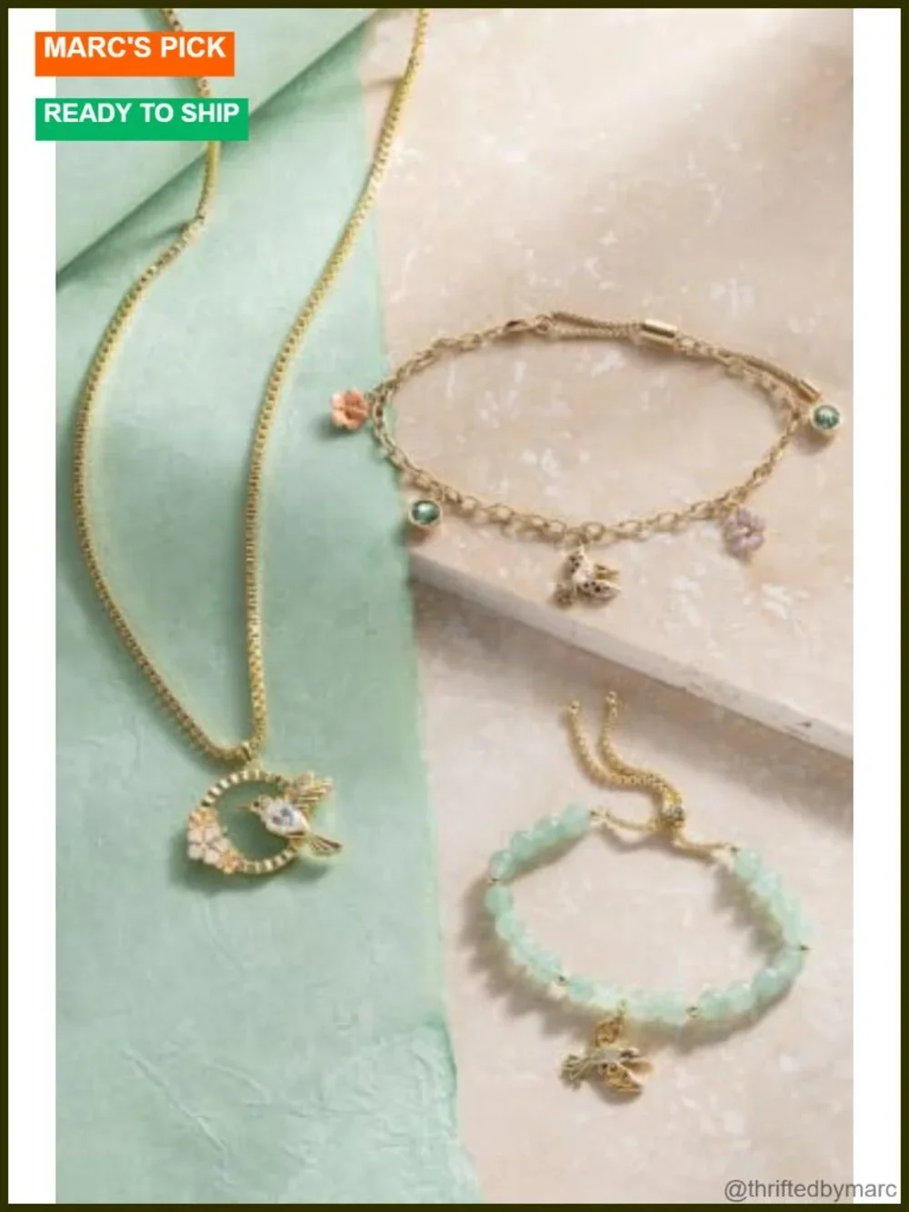 Hummingbird Gemstone Bolo Bracelet Stretch Women's Jewelry